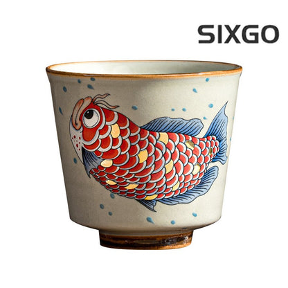 70ml Ceramic Arowana Tea Cup Home Master Cup Tea Tasting Cup Kung Fu Tea Set