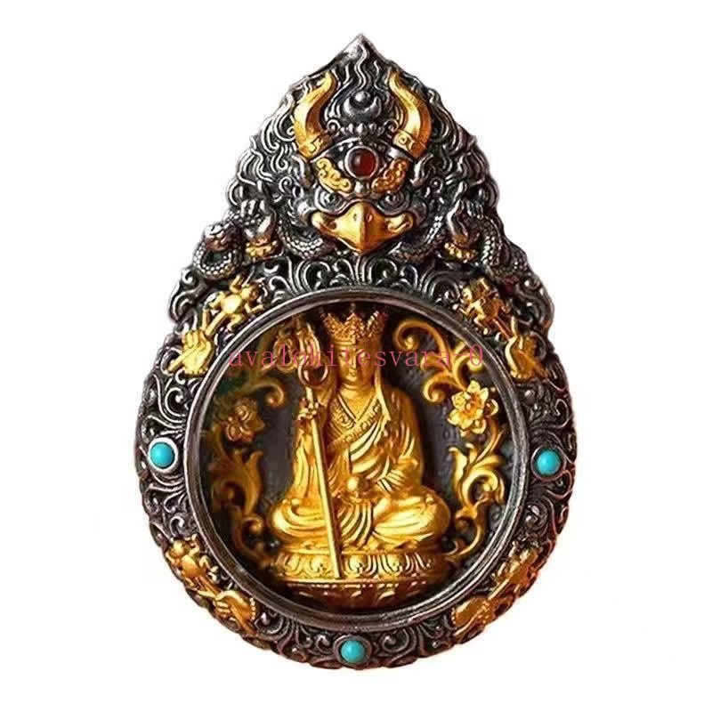 Tibetan Chinese Retro Handcarved Buddha Statue Pendant Amulet Necklace Jewelry
