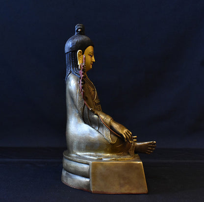 8'' Tibet Guru Jigme Lingpa Master Buddha Bronze Statue
