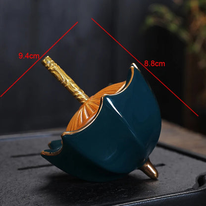 Simple Umbrella Shape Ceramic Tea Coffee Tin Sealed Jars Creative Home Kitchen