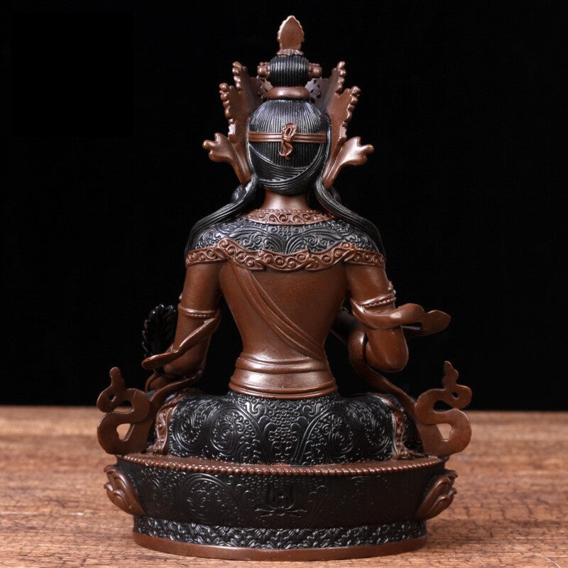 6.5" Brass Ksitigarbha Bodhisattva Statue Buddhism Decor