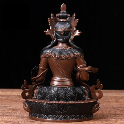 6.5" Brass Ksitigarbha Bodhisattva Statue Buddhism Decor