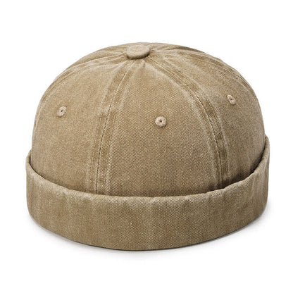 Men's Retro Brimless Hat Skull cap Sailor Cap Beanie Rolled Cuff Adjustable*