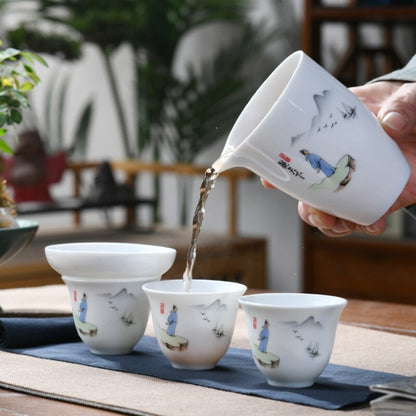 Travel Tea Set With Portable Bag Porcelain Gaiwan Matching Tea Cups On Sales New