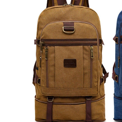 Large Canvas Bag 60 L Traveling Multi Functional Wear Resistant Durable Backpack