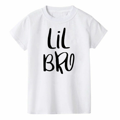 T-Shirt Big Brother Little Sibling Short Sleeve Tees Clothes Kids Baby Boys Tops