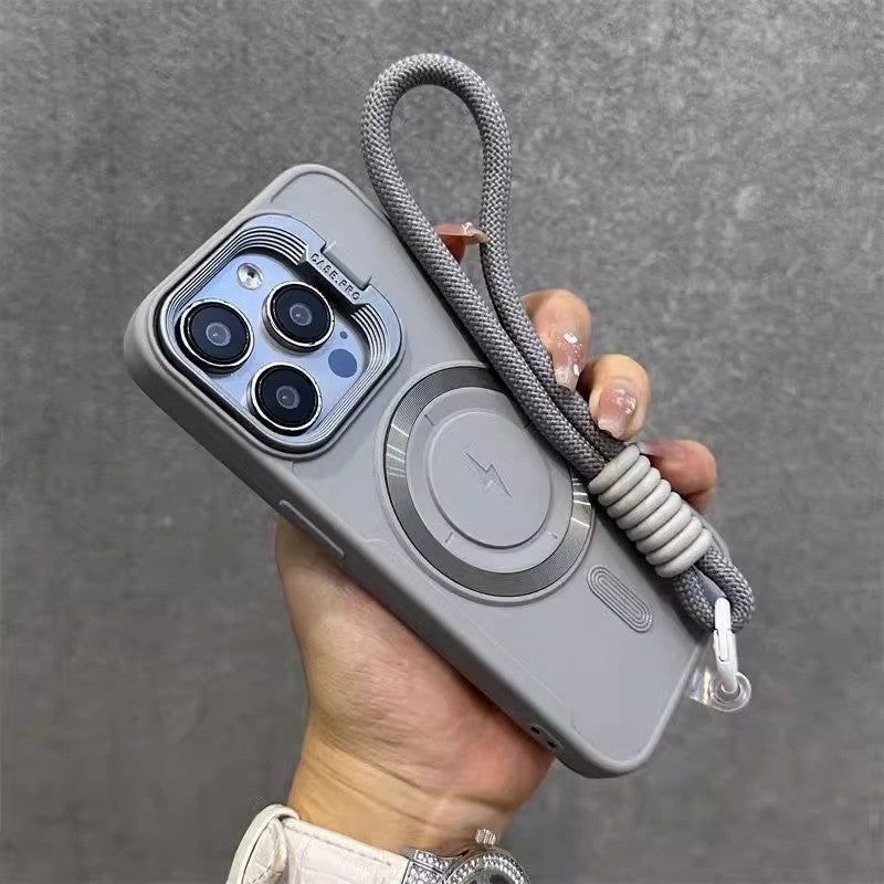 Lens Protection Flip Bracket Transparent Lanyard Case for iPhone 17 ProMax/16/15