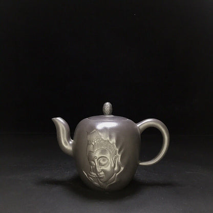 vintage chinese yixing purple clay teapot zisha ceremony carving Collectible art