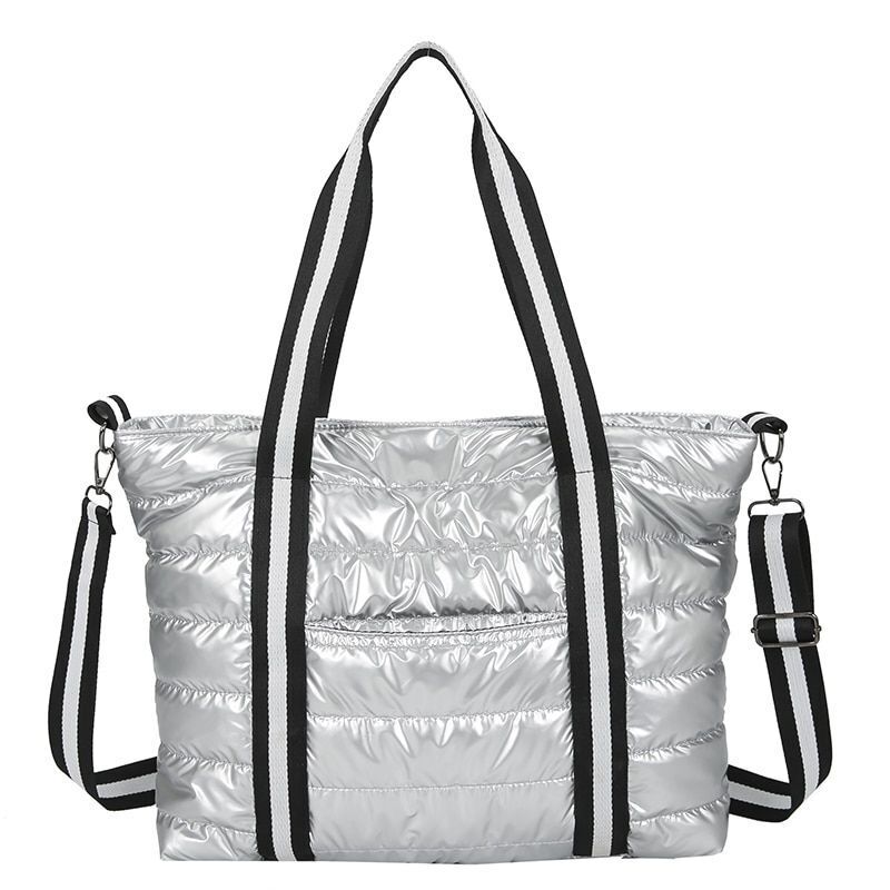 Large Shoulder Bags Waterproof Nylon Purses Cotton Feather Down Bag 36*13*27 CM