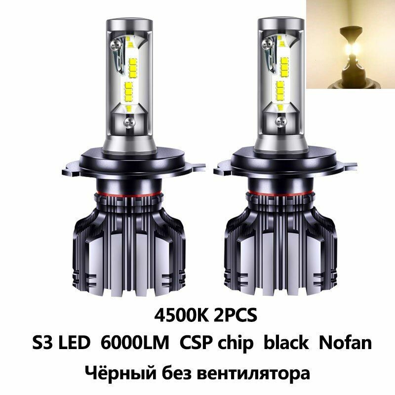 Car Headlight H4 LED Lamp H7 H11 H8 9006 9005 HB4 H1 H3 HB3 CSP 4500K 50W 6000LM