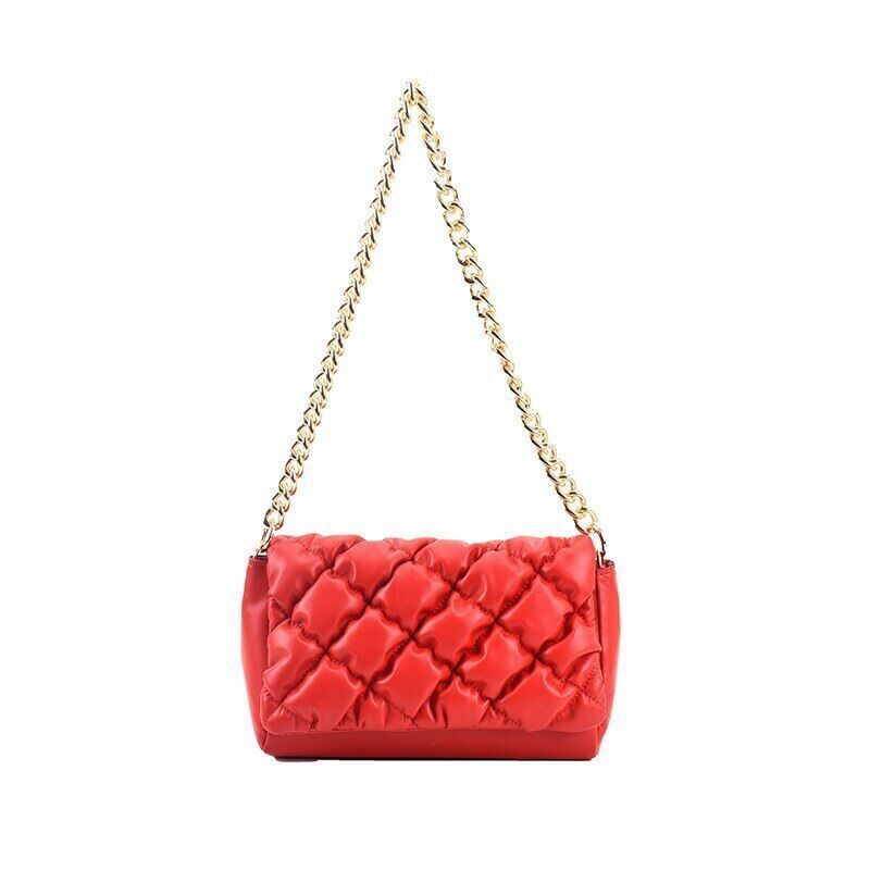 2022 Shoulder Bags Woman Leather Brand Handbag Gold Woman Shoulder Bag