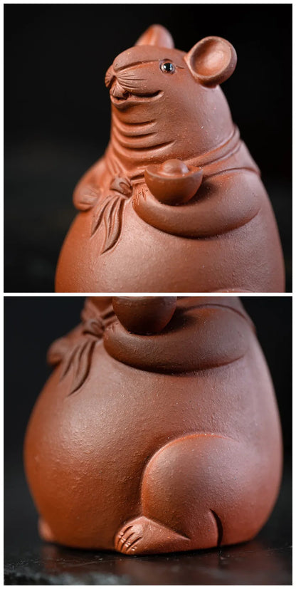 Yixing Boutique Purple Clay Tea Pet Lovely Model Sculpture Ornaments Decoration