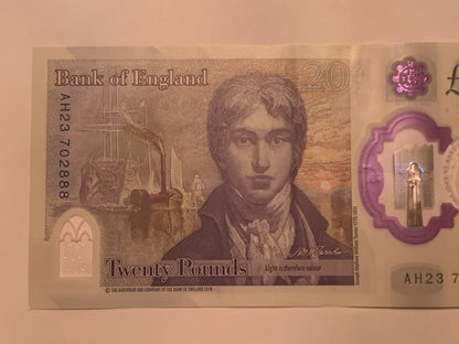 Great Britain Bank of England 20 Pound REAL Note United Kingdom Queen Elizabeth