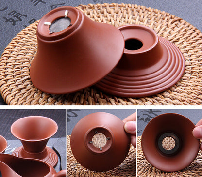 Tea Strainer & Holder Chinese Zisha Purple Clay Filter Net For Tea Accessories