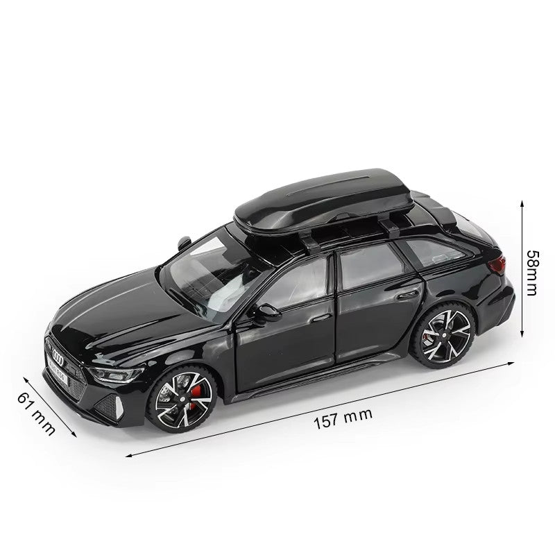 1/32 Audi RS6 Miniature Diecast Toy Car Model Sound & Light Doors Openable Educa