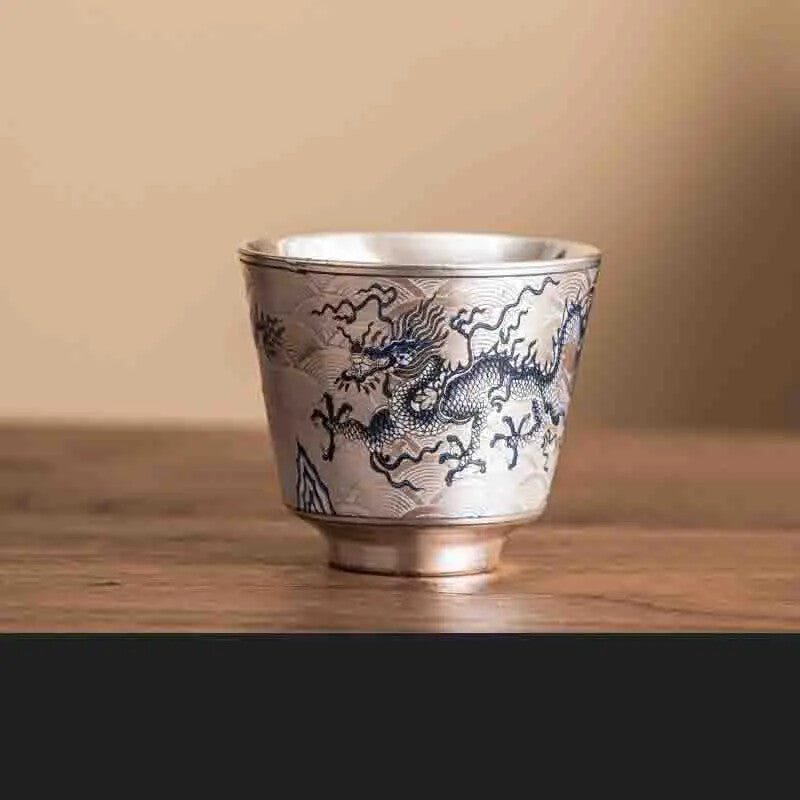 2025 Chinese Dragon-Pattern Tea Cup Chinese Kung Fu Tea Set Household