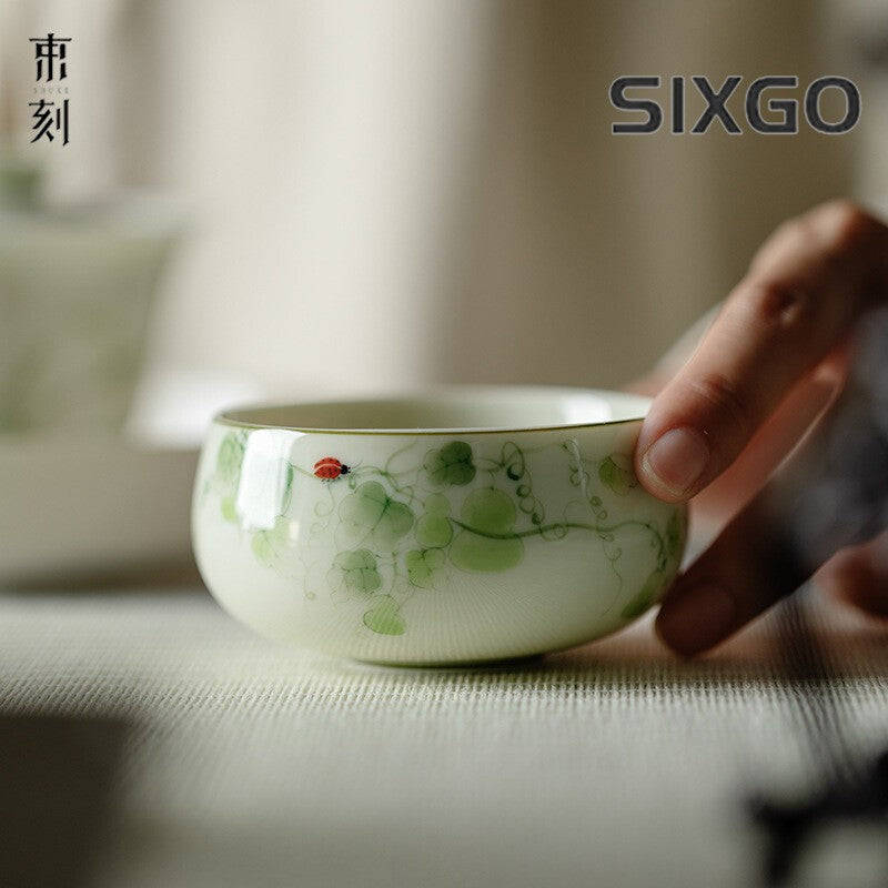 Underglaze Hand-Painted Ceramic Kung Fu Tea Cups Tea Cups Meditation Master Cup