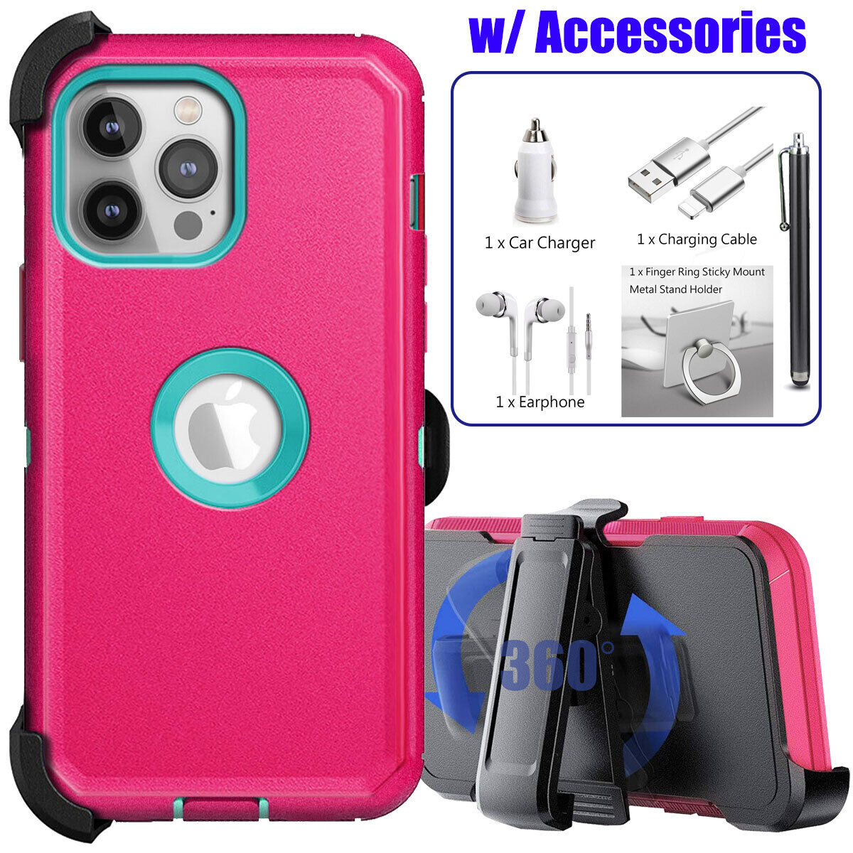 For Apple iPhone 14 Clip Belt Holster Case Shockproof Phone Cover Accessories