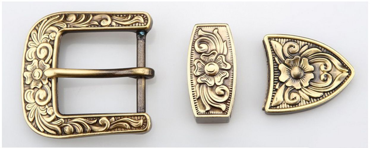 Men Belts Buckle Pin 35 40mm Inner Width Solid Brass Copper Carved Leather Craft