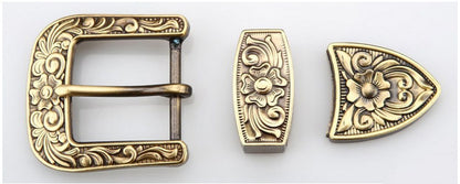 Men Belts Buckle Pin 35 40mm Inner Width Solid Brass Copper Carved Leather Craft
