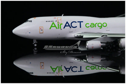 1:400 JC Wings Air ACT Cargo BOEING 747-400 Airplane Flap Down Diecast Model