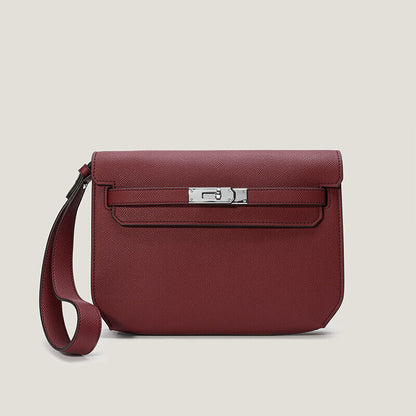 Small Flap Real Leather Belt Clutch Purse Briefcase Shoulder bag Satchel Handbag