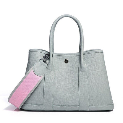 Luxury Genuine Leather Shoulder Bags Handbag Fabric Wide Strap Tote Bag S/M/L/XL