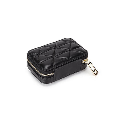 Lipstick Box Square Traveling Genuine Leather Makeup Organizer Case Cosmetic Bag