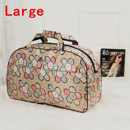 Women Travel Bags Print Nylon Waterproof Men Luggage Duffel Handbags 54x19x33cm