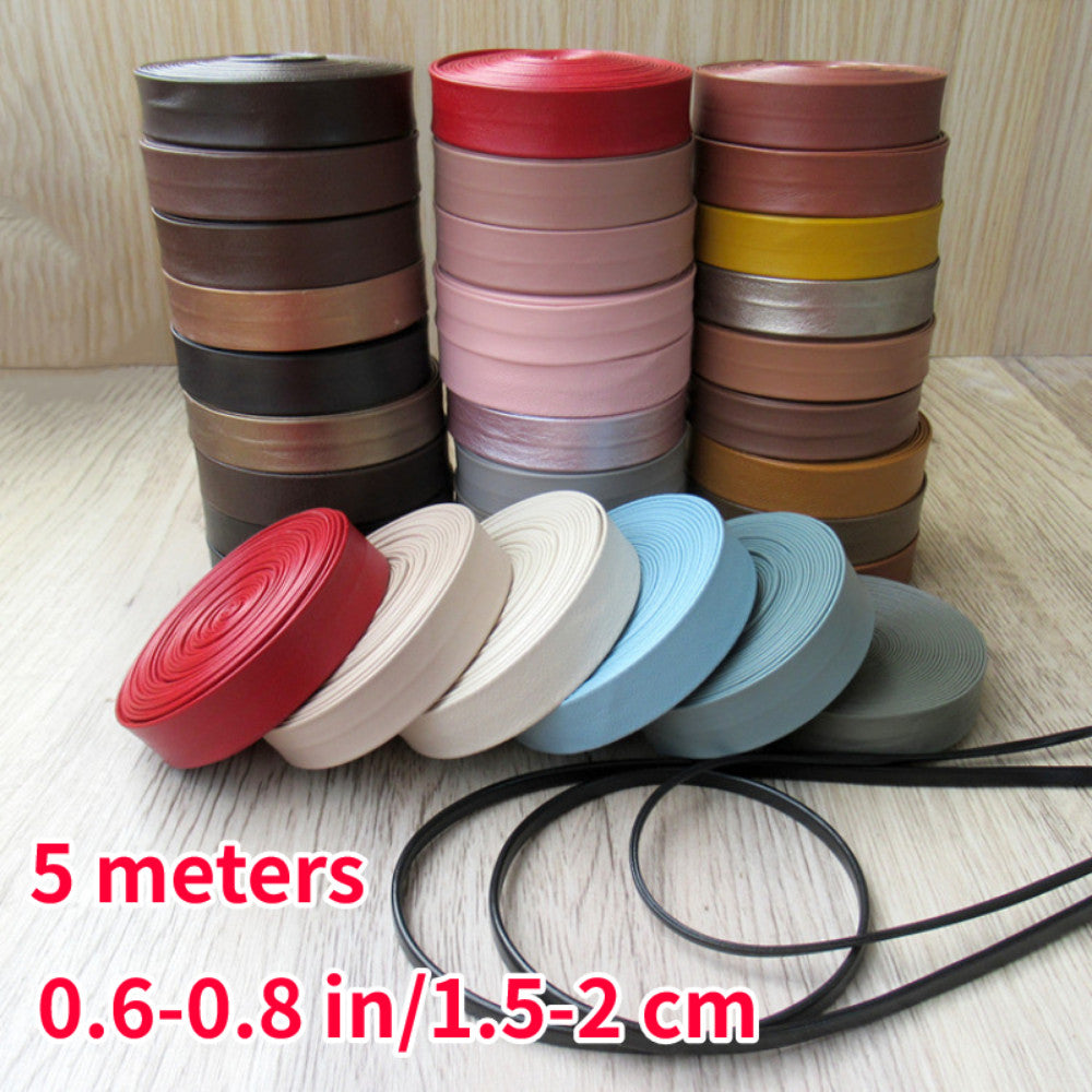 5 Meters DIY Faux Leather Trim Bias Tape Ribbon for Sofa Clothes Crafts