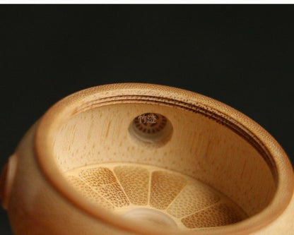 Handmade Bamboo Singing Insect Box Round Cricket Keeper Case 6.5cm Chinese Craft