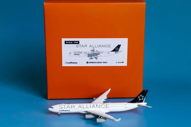 1:400 JC Wings Lufthansa STAR ALLIANCE AIRBUS A340-300 Airplane Diecast Model