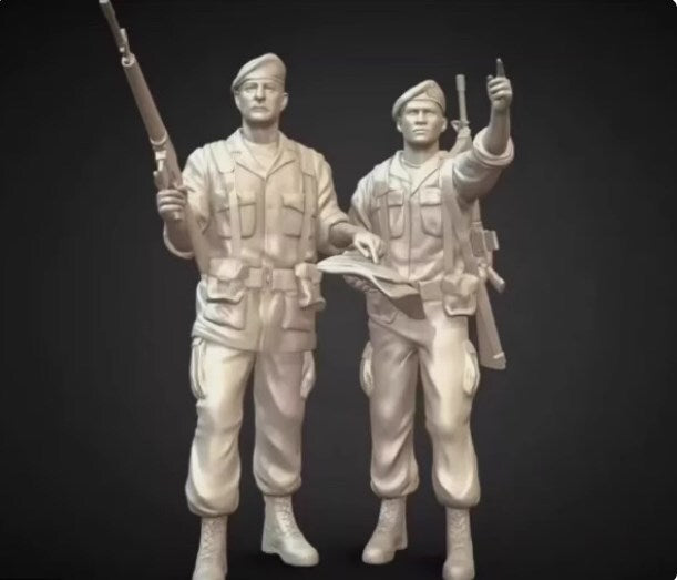 Cold War British army 2-person 3D printed model 1/72/48/35/87/100/144