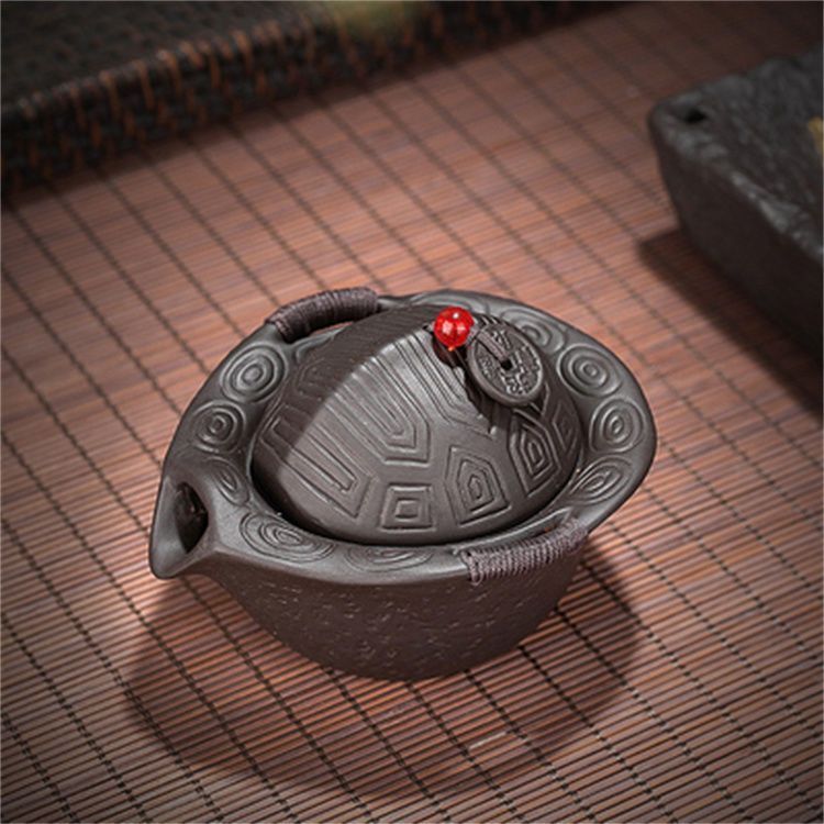 Turtle Shell Pot Tea Ware Tea Set Pure Handmade Purple Clay Rich Jia Party