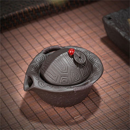 Turtle Shell Pot Tea Ware Tea Set Pure Handmade Purple Clay Rich Jia Party