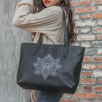 Celela Original Design Flower Print Women Tote Crossbody Handbag Purse Bags