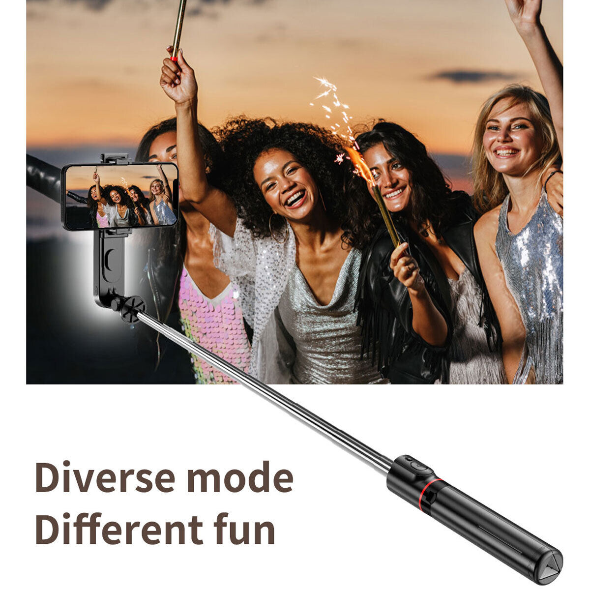 Bluetooth Selfie Stick Tripod & Fill Light For Motorola Moto E5 Play Go Cruise