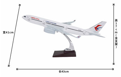 43CM CHINA EASTERN AIRBUS A330 B-6543 Passenger Airplane Resin Aircrarft Model