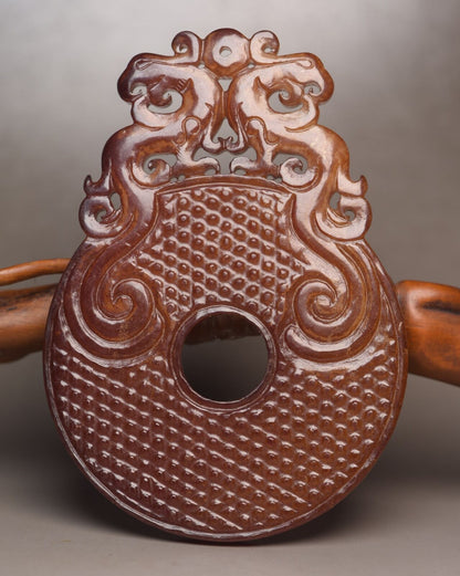 Chinese Vintage Antique Hetian Jade Carving Exquisite Phoenix Statue Collection