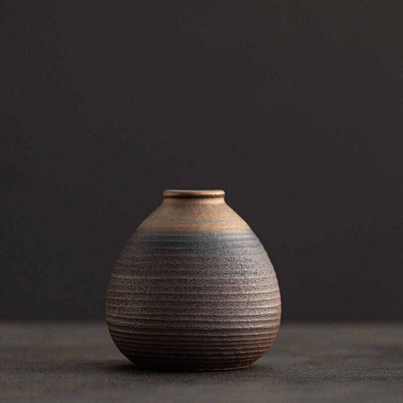 Creative Handmade Antique Ceramic Vases Zen Chinese Retro Tea Table Vase Decor