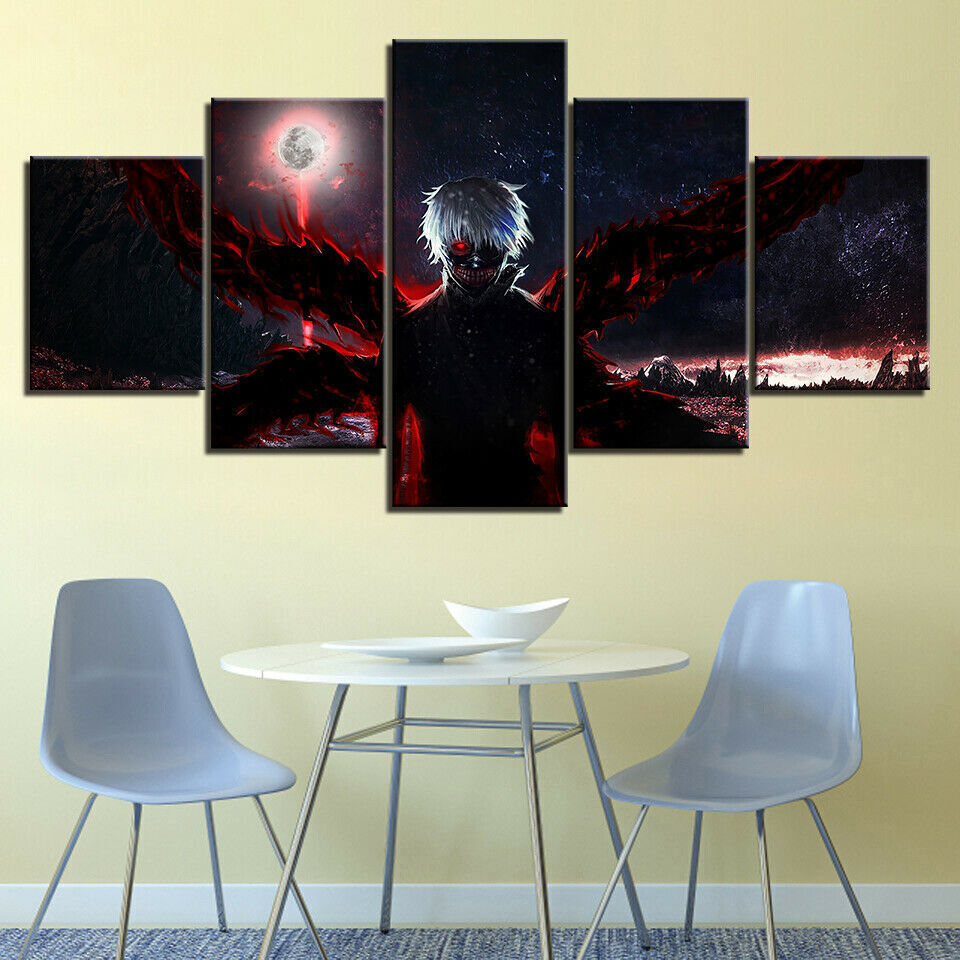 Tokyo Ghoul Kanekiken Anime Canvas Prints Painting Wall Art Decor Picture 5PCS