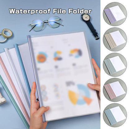 Plastic A4 Folder Draw 10pcs Rod Folder Waterproof File Bag Document Protection