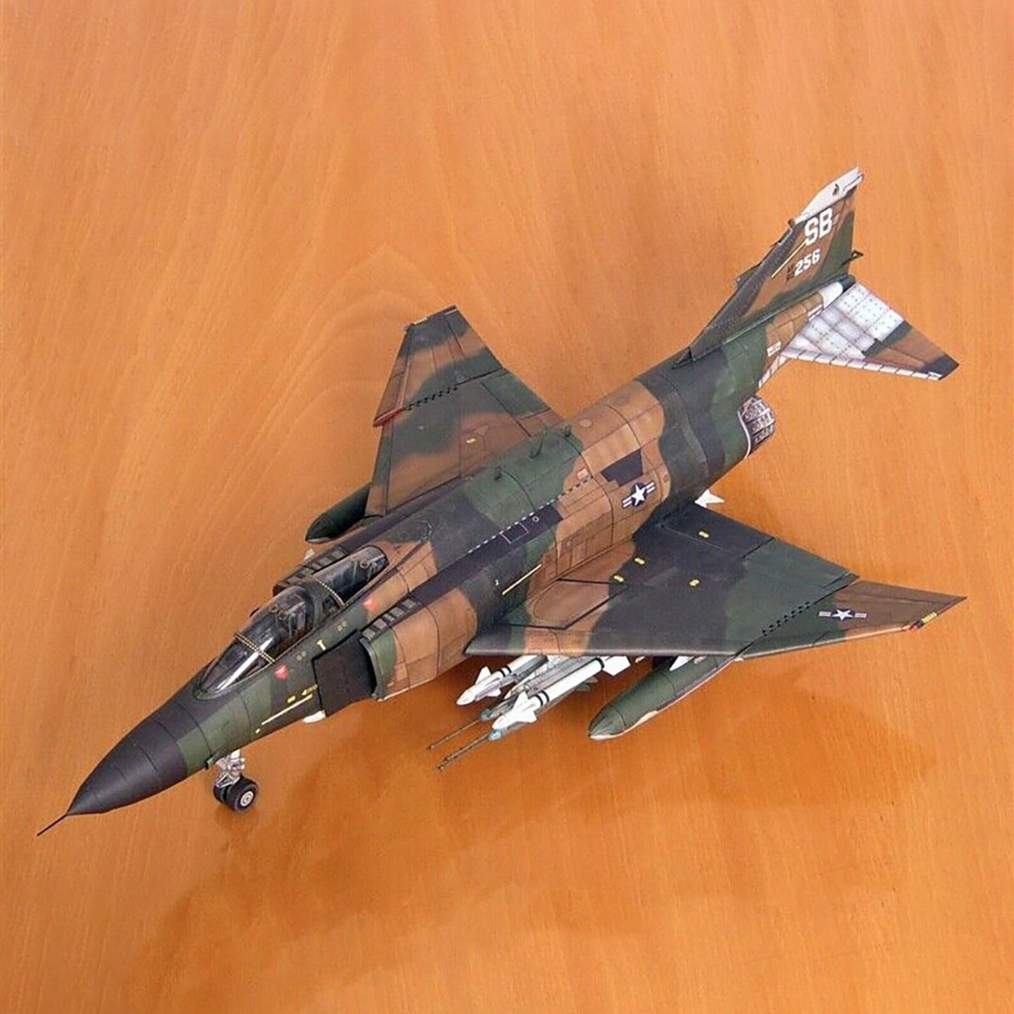 1:33 US F-4B Fighter Paper Model Military Puzzle Paper Plane Model Unassembled