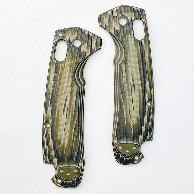 1 Pair G10 BK-GN Snake Pattern Handle Scales for Benchmade North Fork 15031