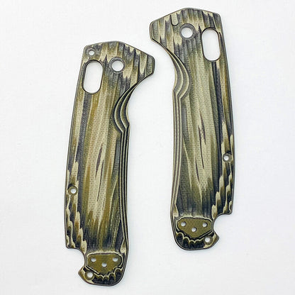 1 Pair G10 BK-GN Snake Pattern Handle Scales for Benchmade North Fork 15031