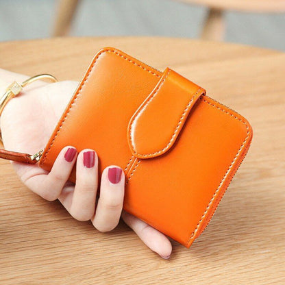 Leather Wallet Women Short Mini Clutch Purse Coin Pocket Credit Card Holder Bag
