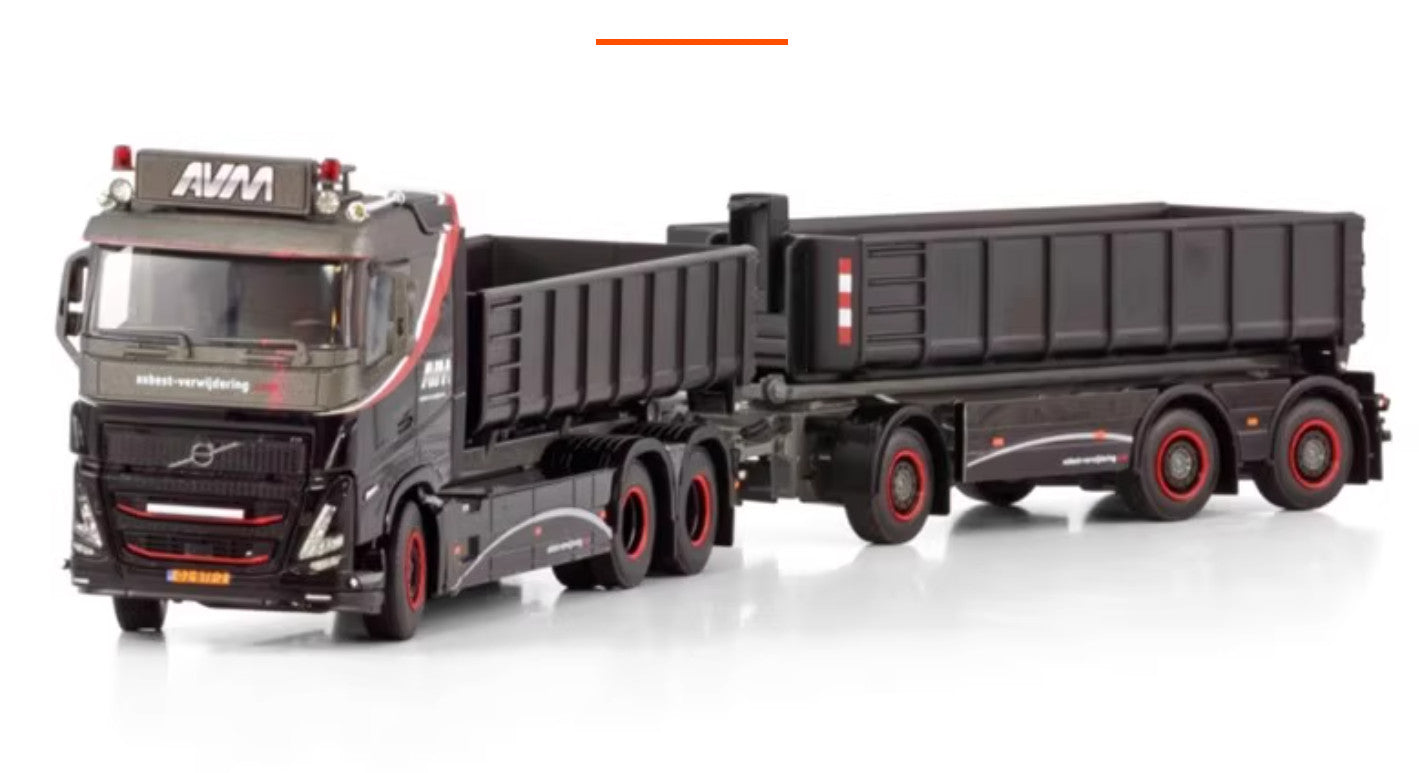 1:50 WSI AVM VOLVO FH5 6X2 Arm-hook Trailer Truck Vehicle Machine Diecast Model