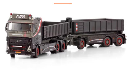 1:50 WSI AVM VOLVO FH5 6X2 Arm-hook Trailer Truck Vehicle Machine Diecast Model