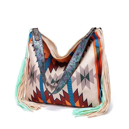 2023 New Fashion Woman Bags Women's Beach One-shoulder Carry Canvas Ethnic Style