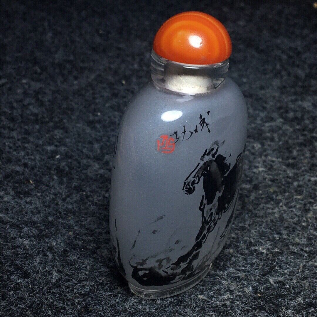Ancient Chinese handmade interior painting ancient glazed snuff bottle